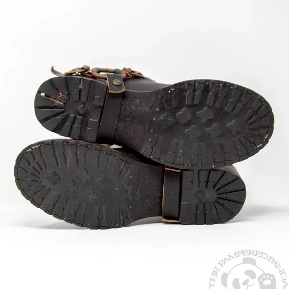 Freebird By Steven Ankle Boots Brown Harness Distress Leather Womens Size 10 025 - Picture 5 of 8